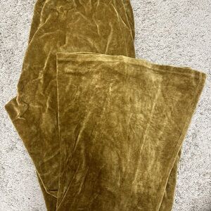 Women's Velvet Flare Pants in gold